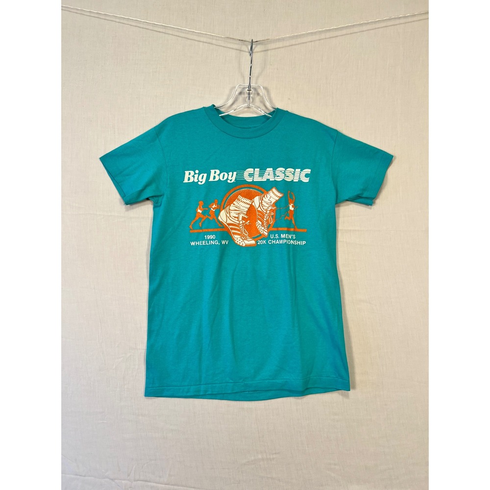 Vintage 1990 Big Boy Classic 20K Championship Teal Hanes T-Shirt Mens L 14-16